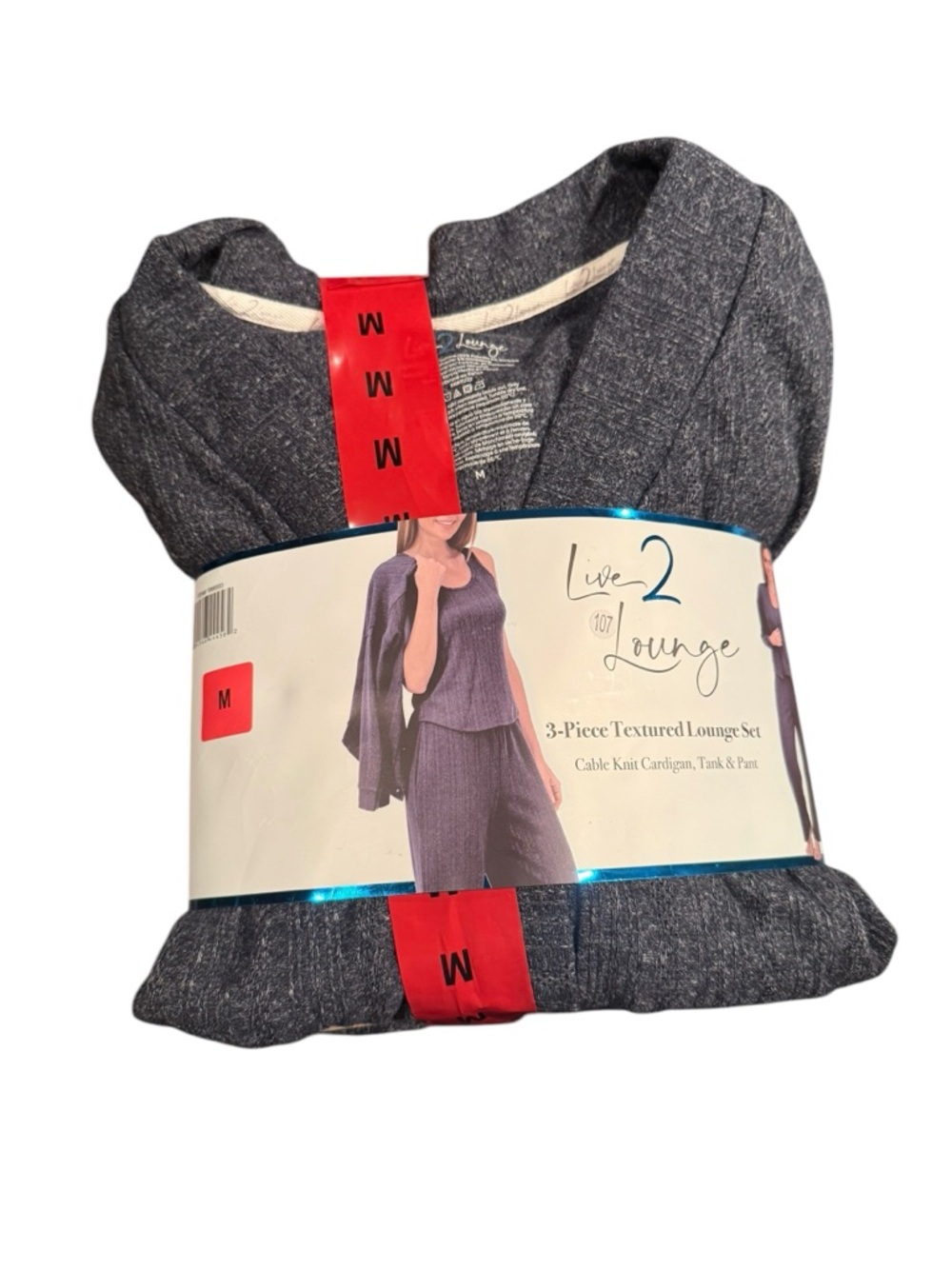 Live2Lounge 3-Piece Textured Lounge Set - Charcoal - Picture 3 of 4